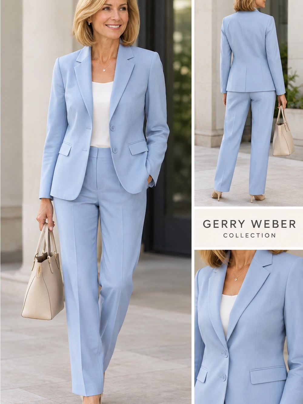 Gerry Weber Collection Powder Blue Women's Blazer & Trouser Set size 4/34